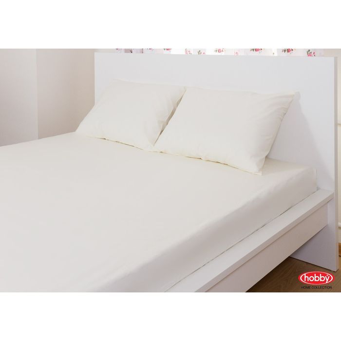 Набор простыня на резинке (100x200) и наволочки (50x70 2 шт.), цвет кремовый