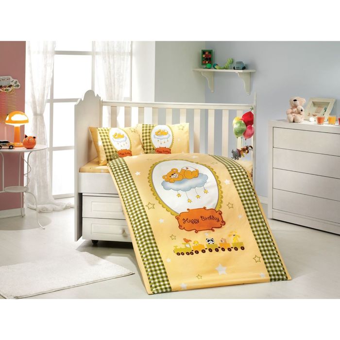 КПБ "BAMBAM" с одеялом, размер 100х150, 100х150, 100х150, 35х45 (2 шт), 40х60 (1 шт), цвет жёлтый