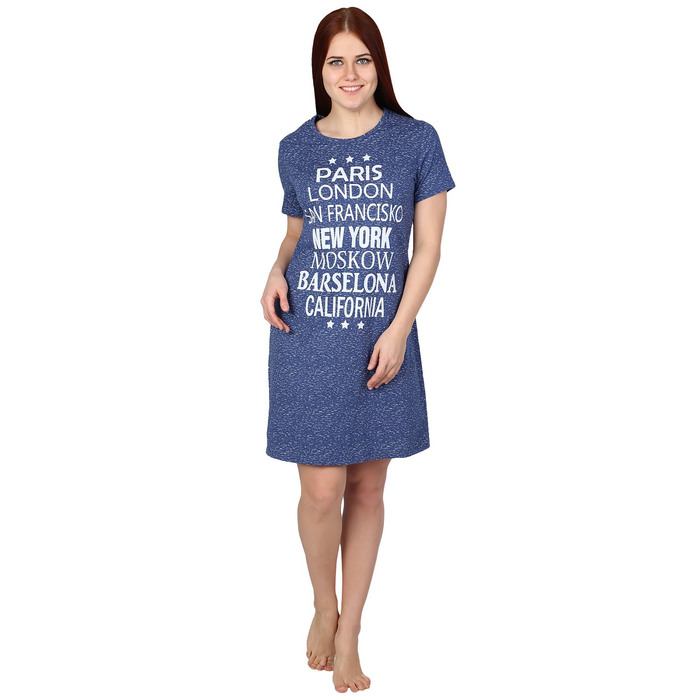 Туника женская Города цвет индиго, р-р 46