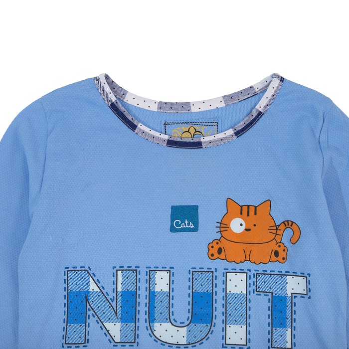 Пижама женская (джемпер, брюки) Кошки-мышки цвет синий, р-р 44