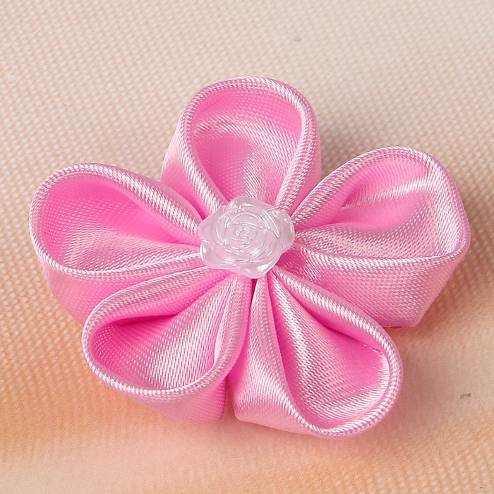 Бант свадебный для декора «Канзаши» D-4-4,5 см 4 шт, цвет розовый