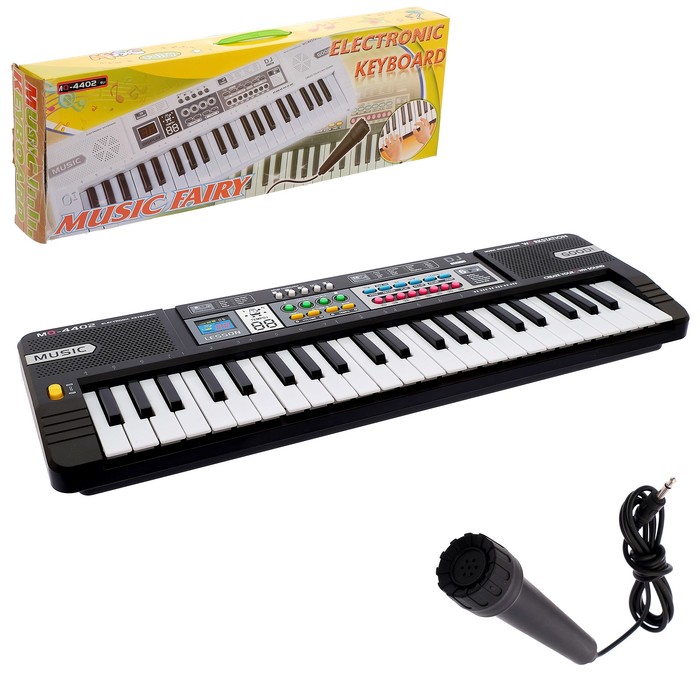Синтезатор «Юный музыкант», 44 клавиши, цвет чёрно-серый