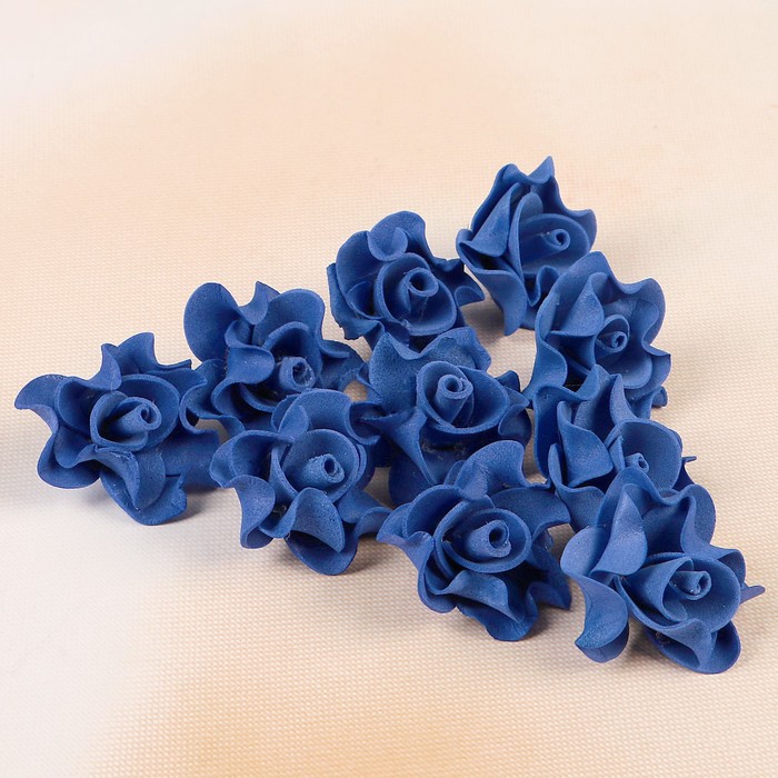 Цветок свадебный из фоамирана ручная работа D-3,5 см 10 шт ажурный край, цвет фиолетовый 297629