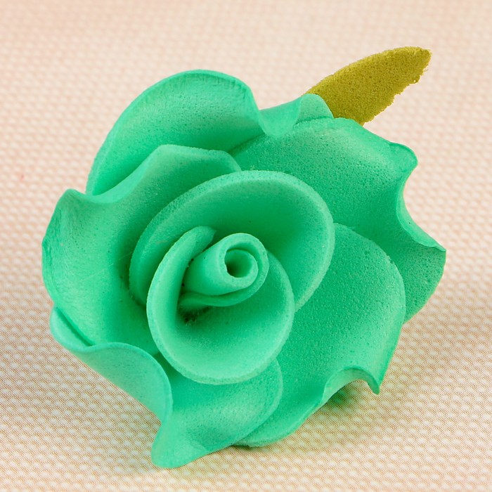 Цветок свадебный из фоамирана ручная работа D-3,5 см 10 шт ажурный край, цвет бирюзовый