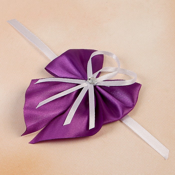 Бант свадебный для декора «Атласный» D-8 см 2 шт, цвет фиолетовый