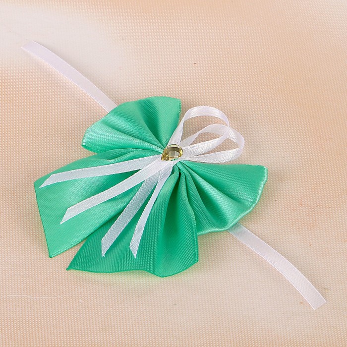 Бант свадебный для декора «Атласный» D-8 см 2 шт, цвет мята