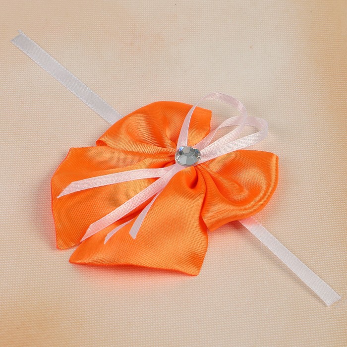Бант свадебный для декора «Атласный» D-8 см 2 шт, цвет оранжевый
