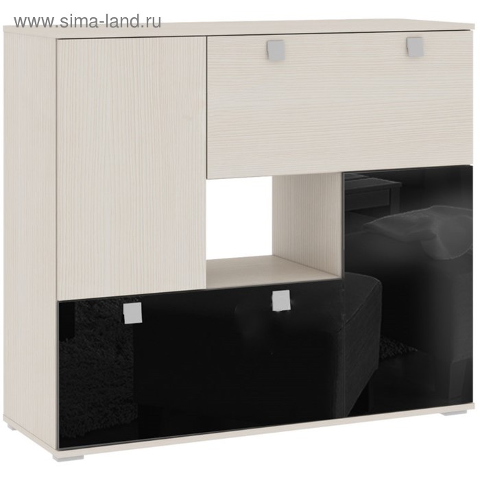 

Комод Оскар 40 1200x414x1040 Сосна карелия/Черный Глянец