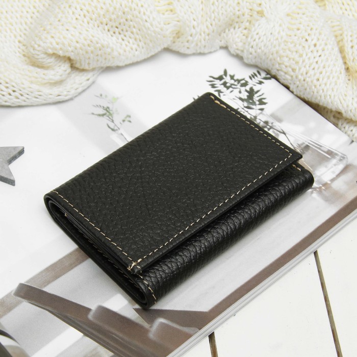 Кошелёк женский, отдел, для монет, флотер, цвет чёрный