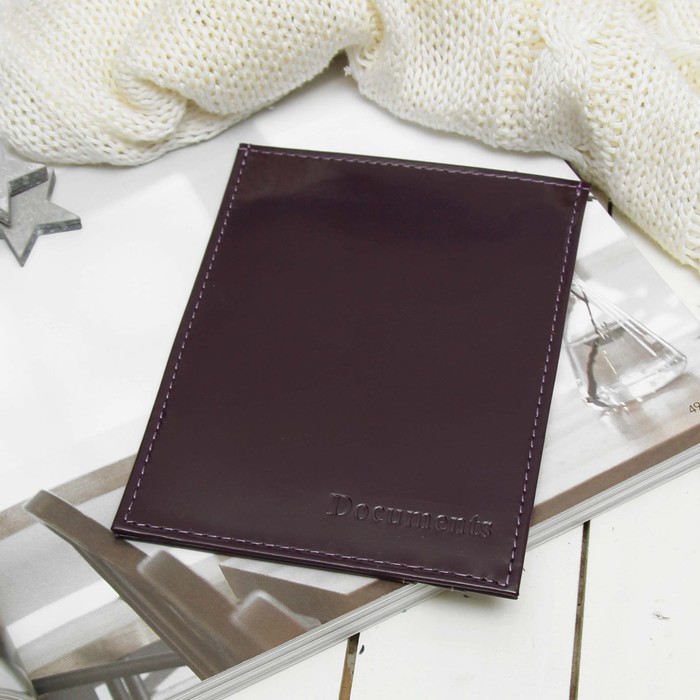 Обложка для документов, 5 карманов для карт, шик, цвет фиолетовый