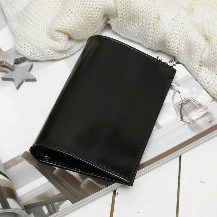 Обложка для паспорта, 5 карманов для карт, шик, цвет чёрный