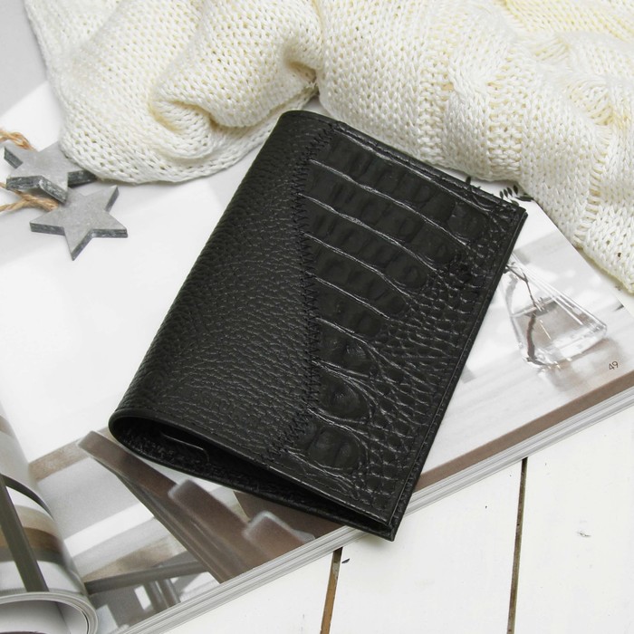 Обложка для паспорта, кулаты чёрный