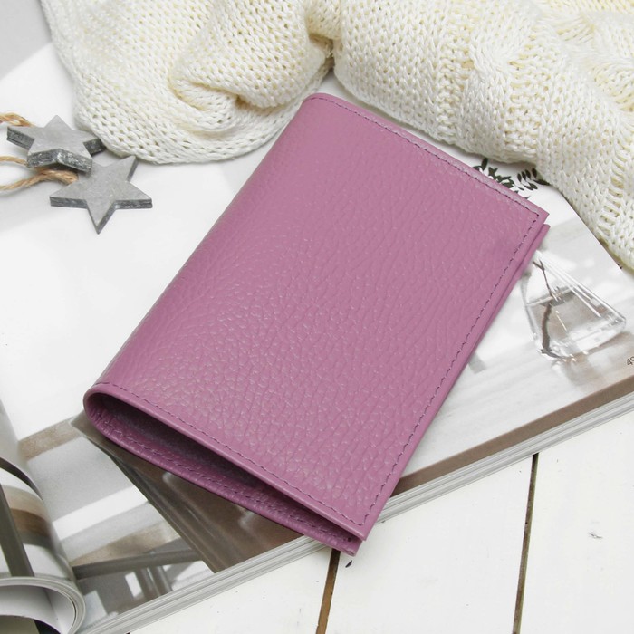 Обложка для паспорта, 5 карманов для карт, флотер, цвет сиреневый