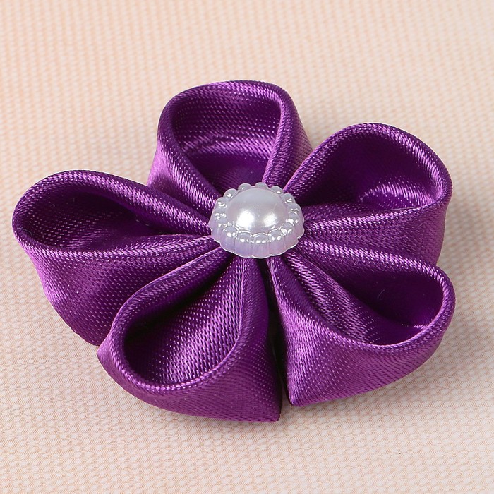 Бант свадебный для декора «Канзаши» D-4-4,5 см 4 шт, цвет фиолетовый