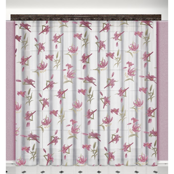 Тюль 03304 "Лилии", ш 300 х в 260 см