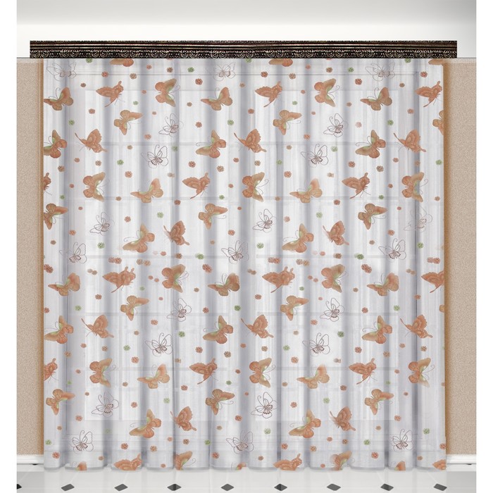 Тюль "Бабочки", размер 200х265 см , белый 003305