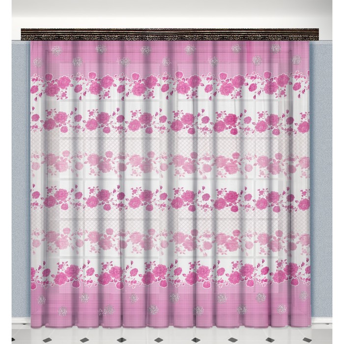 Тюль 03306 "Пионы", ш 300 х в 265 см