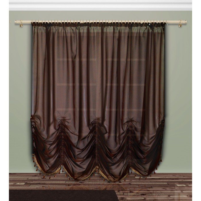 Французская штора 03350 "Страсть", 290 х 300 см, коричневый
