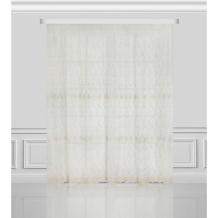 Тюль "Волны", размер 300х260 см, бежевый 03393