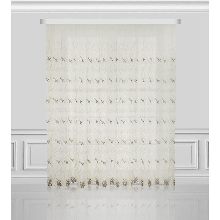 Тюль 03394 "Сугробы", ш 300 х в 265 см, бежевый