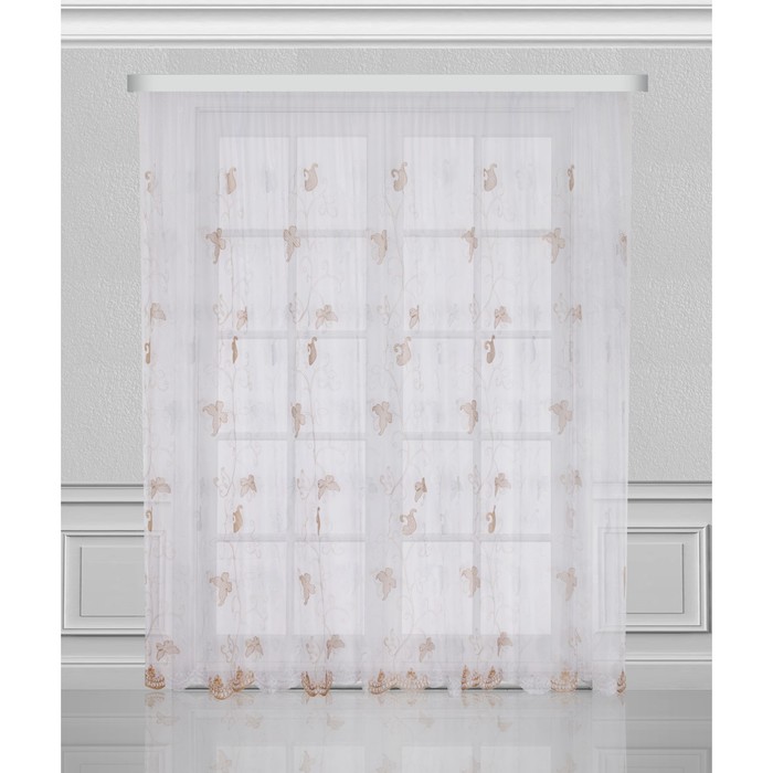 Тюль "Винтажная ковка", размер 350х275 см, коричневый 03403