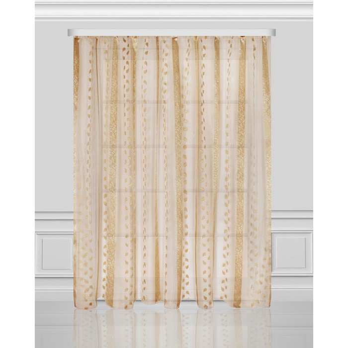 Тюль 03404 "Листопад", ш 400 х в 280 см, светло-коричневый