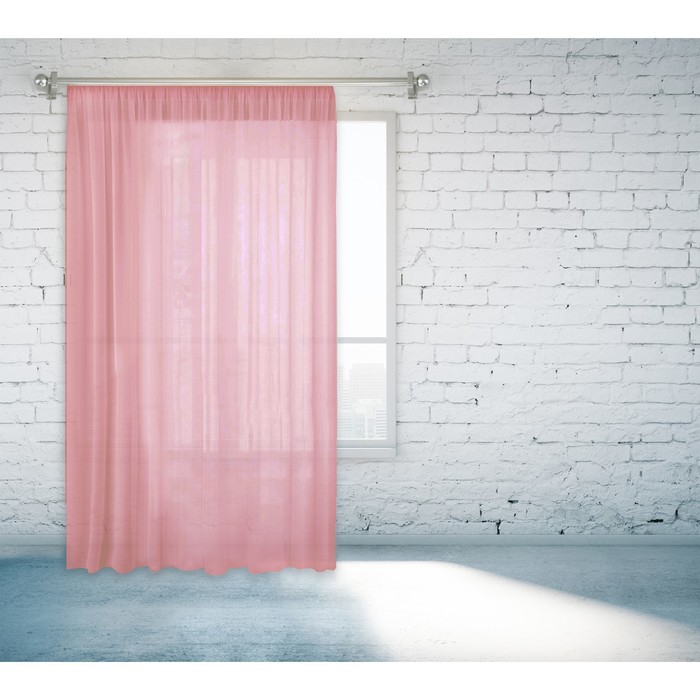 Тюль 55670-1 "Легкость", ш 150 х в 260 см, светло-коралловый