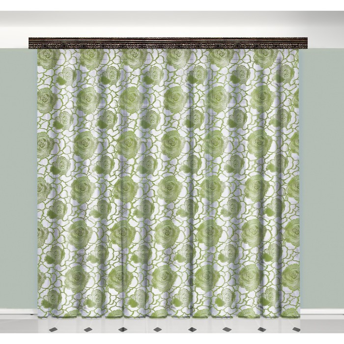 Тюль "Капуста", размер 300х275 см, цвет зелёный 777038