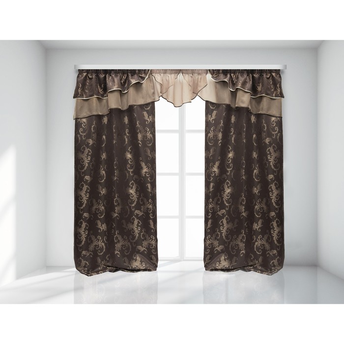 Комплект штор 777072 "Статус", ш 140 х в 260 - 2 шт, ламбрекен ш 400 х в 60 см