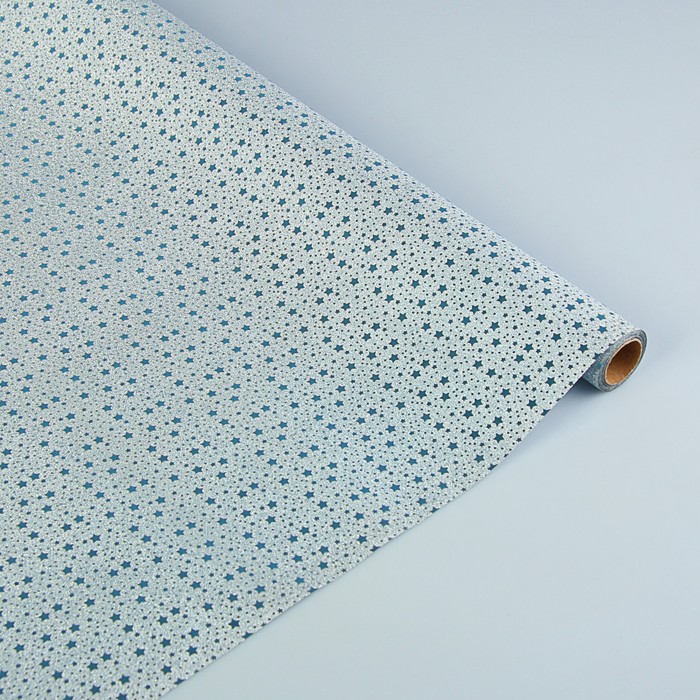 Пленка для цветов и подарков "Голубые звезды" 0.5 х 5 м