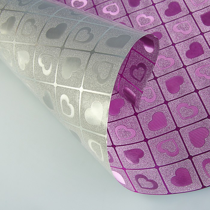 Пленка для цветов и подарков "Розовые сердца" 0.5 х 5 м