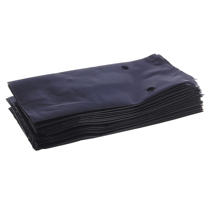 Пакет для рассады, 0.9 л, 8 х 18,5 см, с перфорацией, набор 50 шт., чёрный