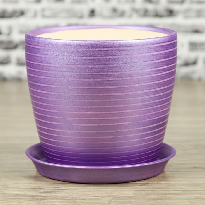 Цветочный горшок "Осень" 2,0 серпантин лаванда лак