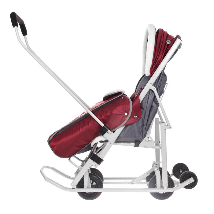 Санки-коляска "Радуга", цвет бордовый