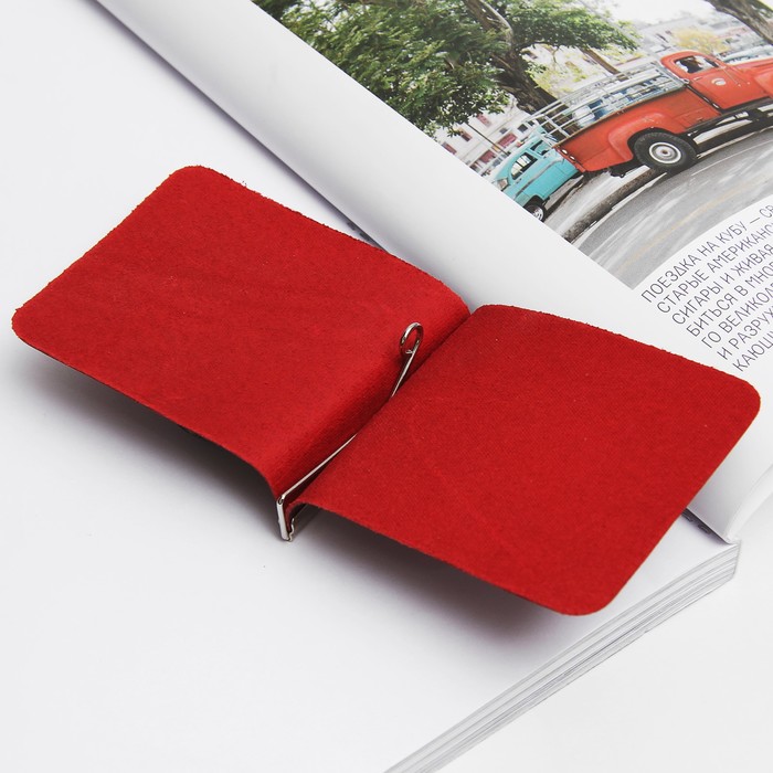 Зажим для купюр, с металл держателем, цвет бордовый гладкий