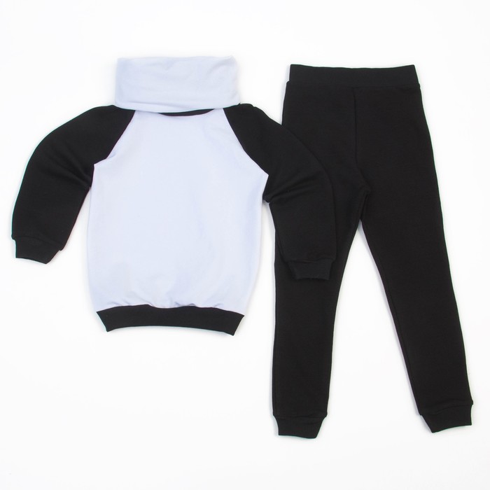 Костюм для мальчика (толстовка, брюки), рост 134 см, цвет черно-белый ОЕ-103