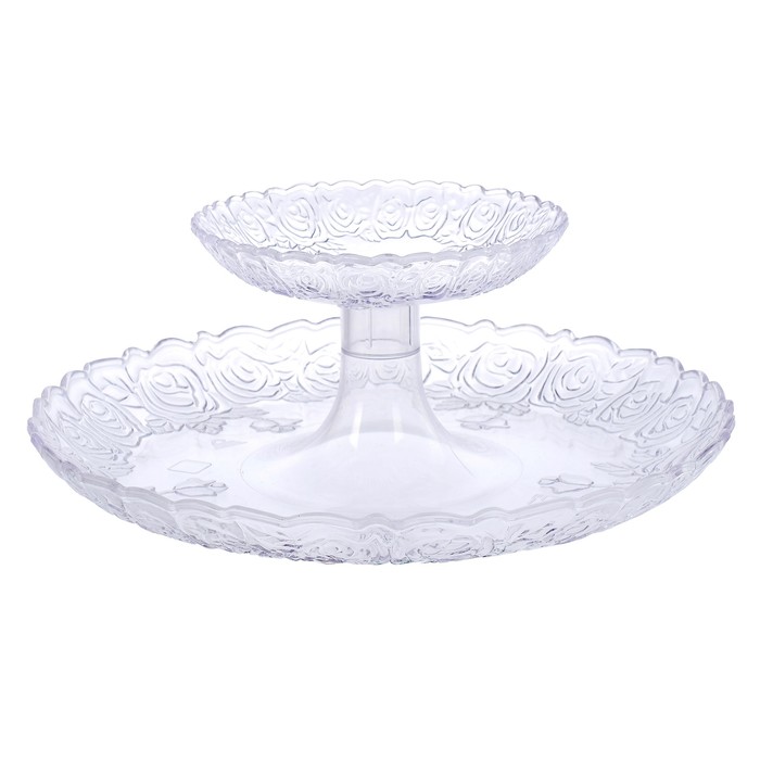 Ваза для фруктов "Изобилие" 2-х ярусная, прозрачная