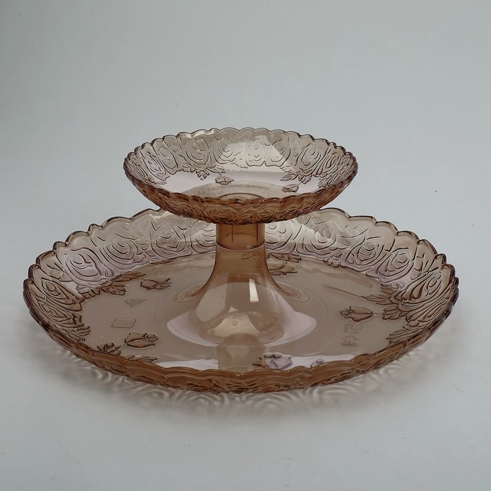 Ваза для фруктов "Изобилие" 2-х ярусная, цвет медный