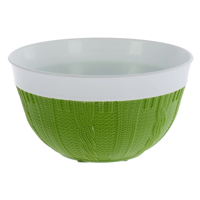Салатник 1 л "Меланж", с ободком, цвет светло-зелёный