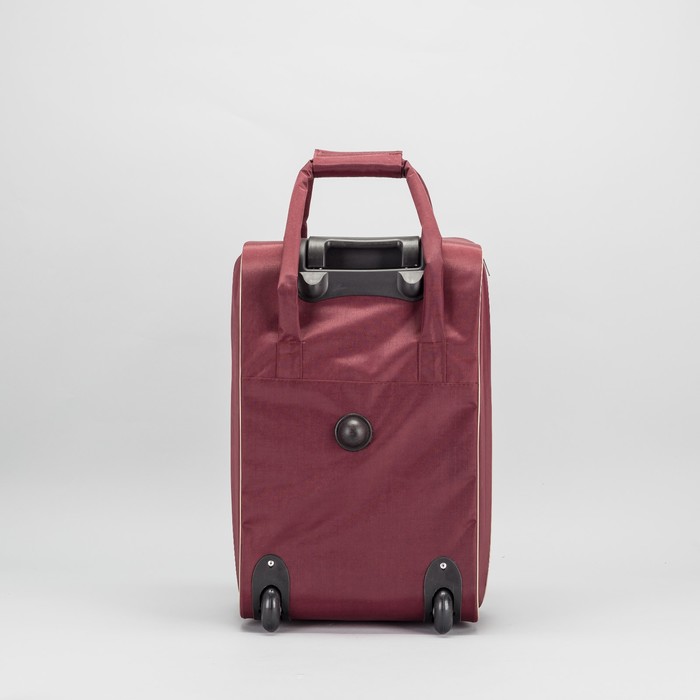 Чемодан малый, отдел на молнии, наружный карман, цвет бордовый