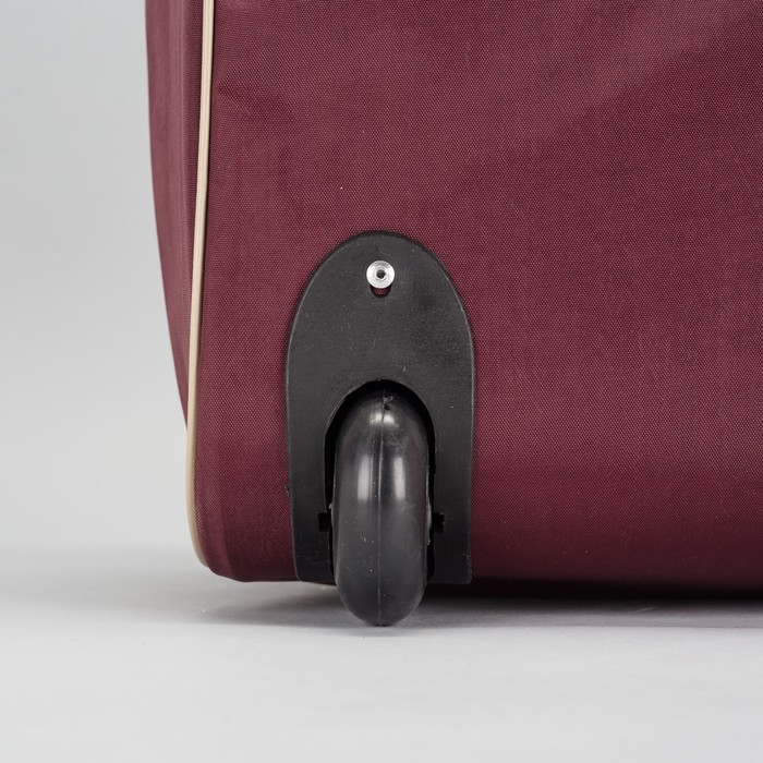 Чемодан малый, отдел на молнии, наружный карман, цвет бордовый
