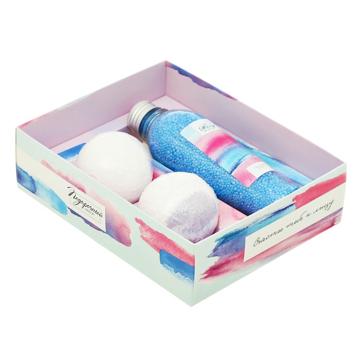 Подарочный набор "Счастье тебе к лицу": жемчужины, 2 бурлящих шара