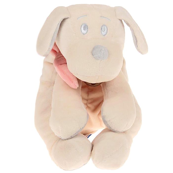 Мягкая игрушка "Собака", цвет белый/розовый, 30 см