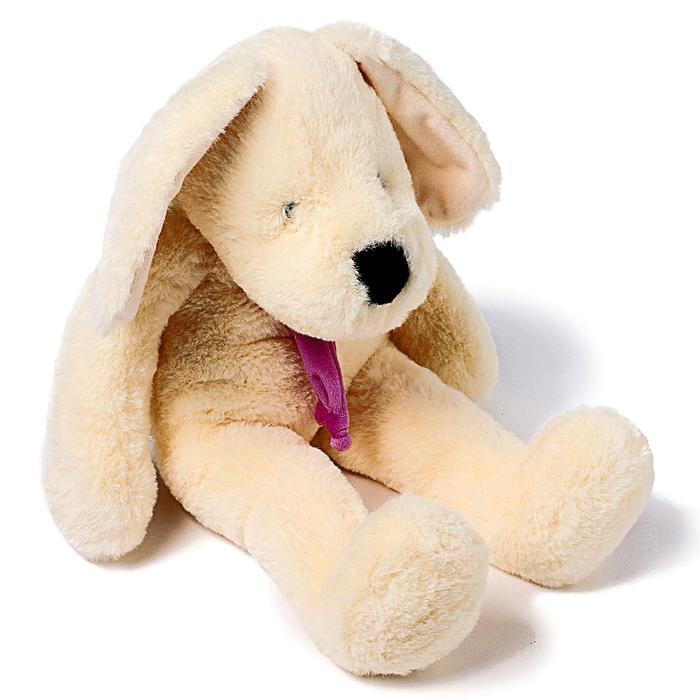 Мягкая игрушка "Собака", цвет белый/фиолетовый, 40 см