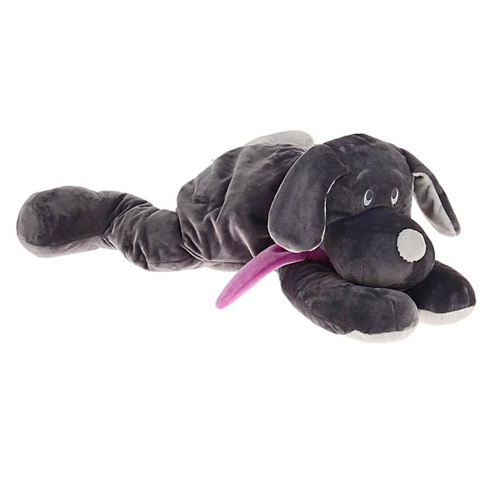 Мягкая игрушка "Собака", 45 см, цвет серый/фиолетовый
