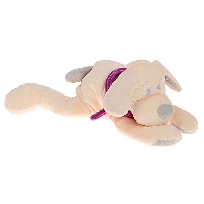 Мягкая игрушка "Собака", цвет белый/фиолетовый, 45 см