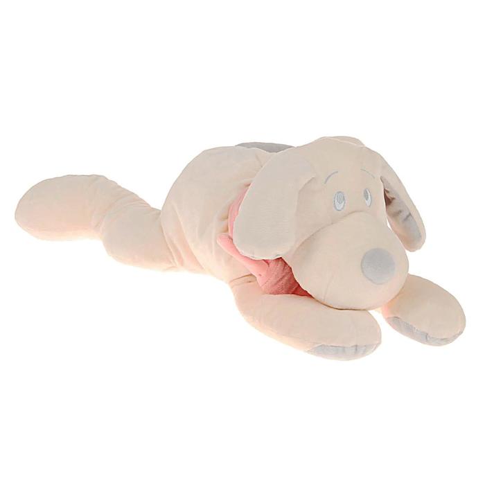 Мягкая игрушка "Собака", 45 см, цвет белый/розовый
