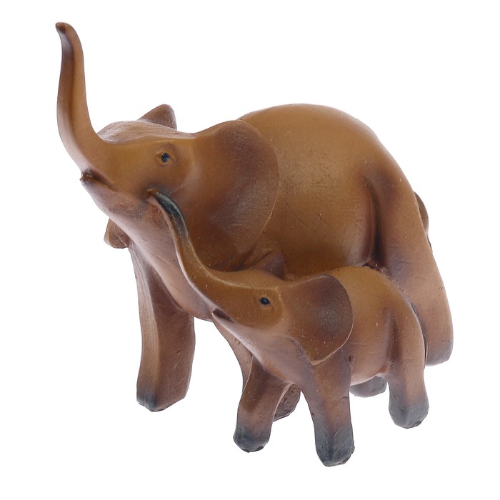 Сувенир «Слониха со слоненком», 14х9х14 см, полистоун