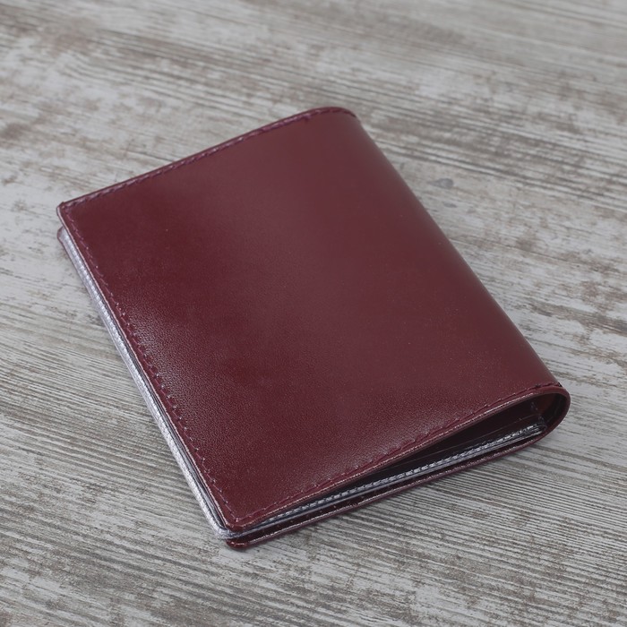 Обложка для автодокументов "Перо", шик, цвет вишнёвый