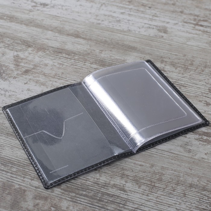 Обложка для автодокументов "Перо", шик, цвет чёрный